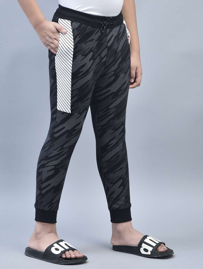 boys black & grey printed pocket taped detailed jogger - 20570919 -  Standard Image - 2