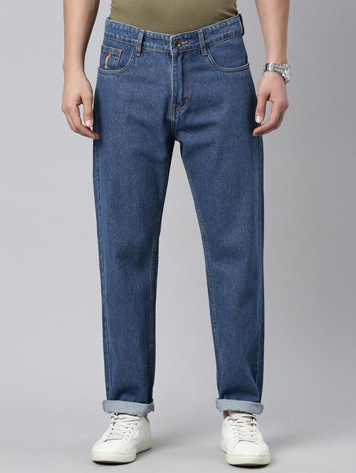 mens straight fit plain jeans - 20570955 - Standard Image - 0