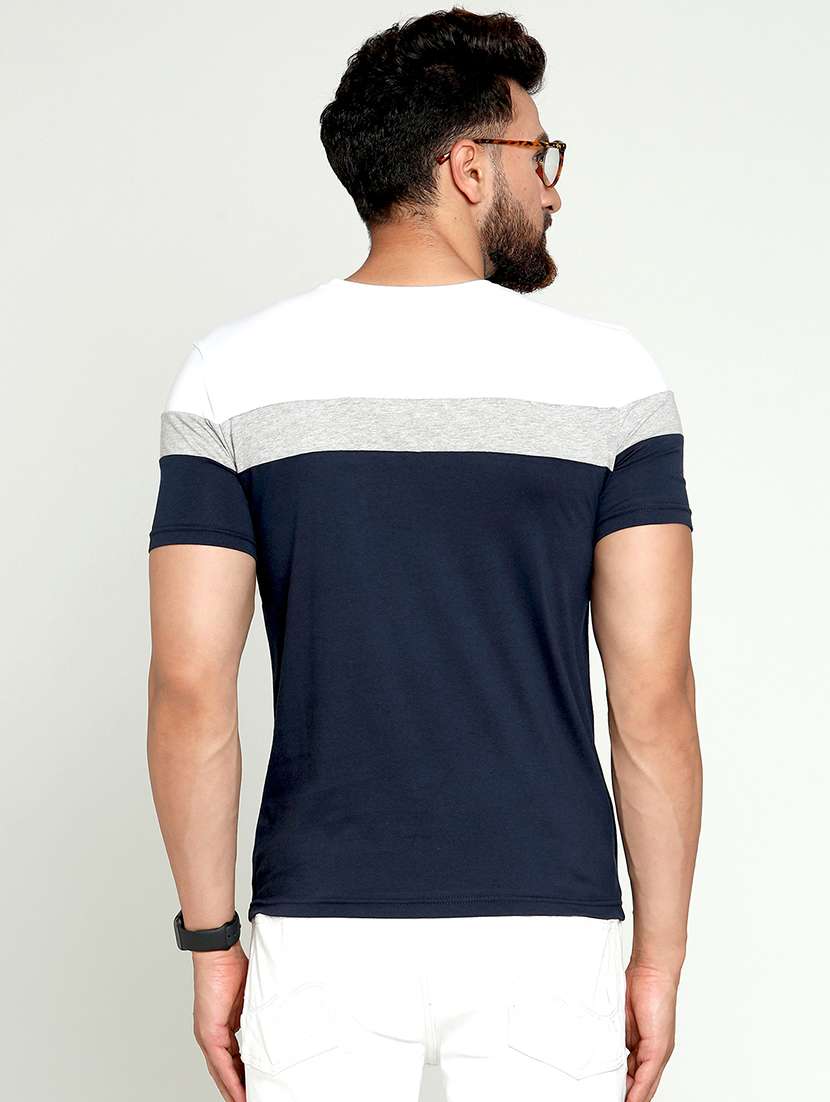 men round neck color block t-shirt - 20570965 -  Standard Image - 2