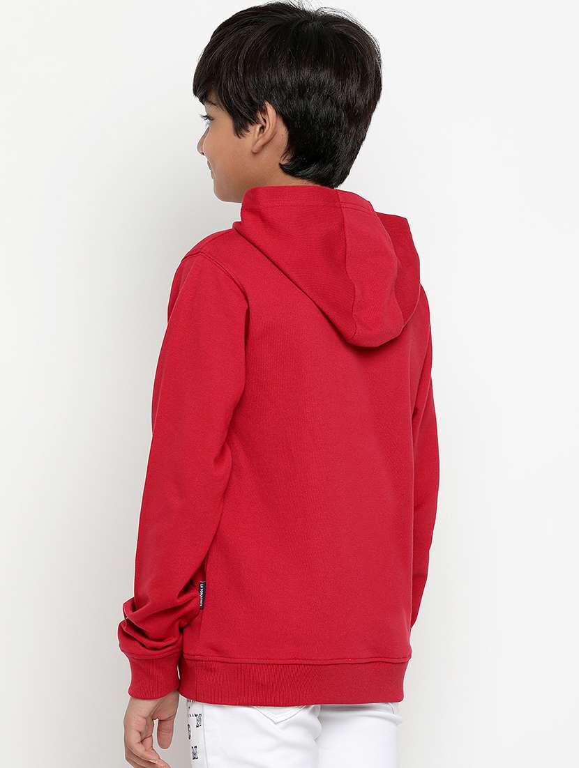 red cotton blend chest print sweatshirt - 20571225 -  Standard Image - 2