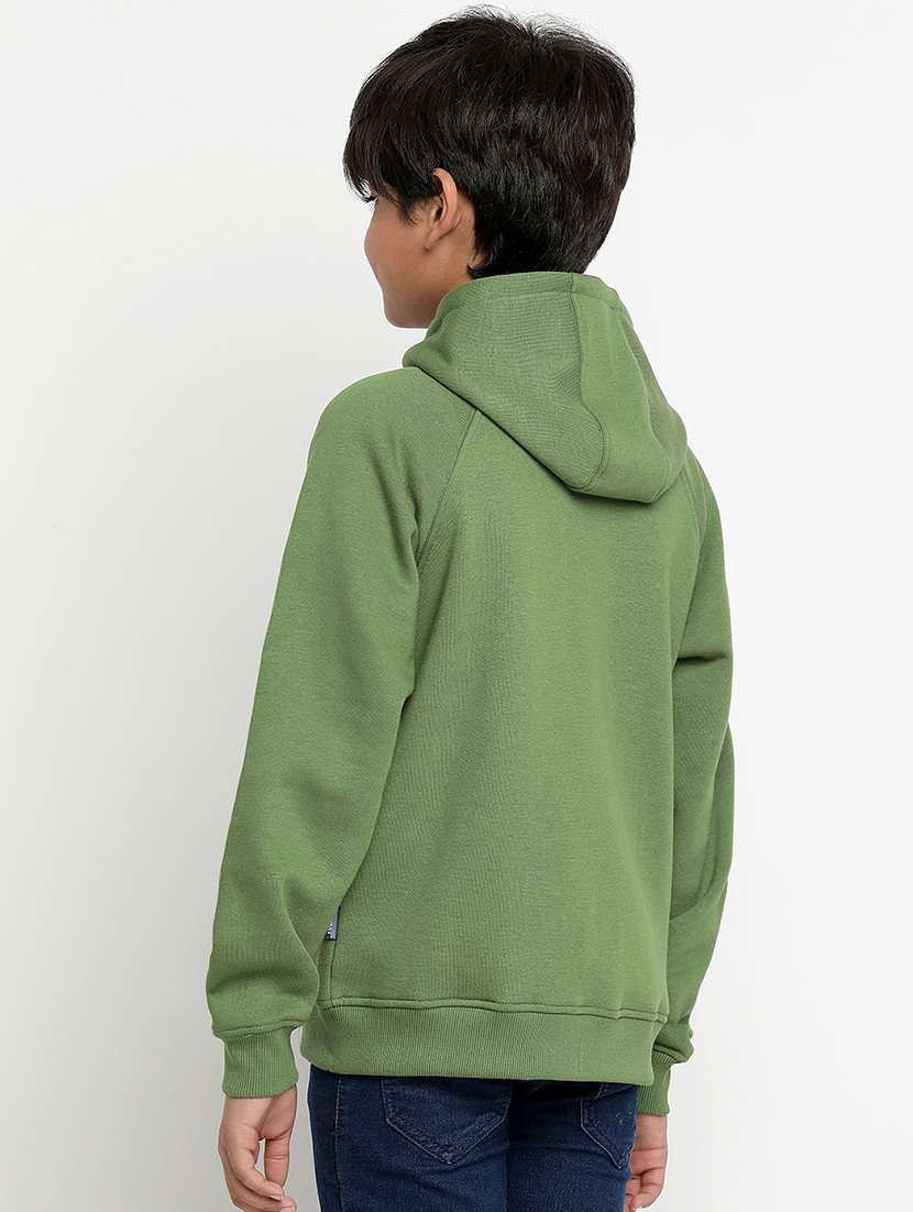 green cotton blend chest print sweatshirt - 20571228 -  Standard Image - 2