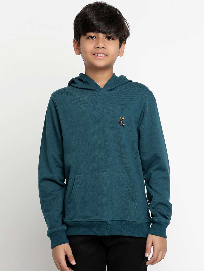 kids solid hooded sweatshirt