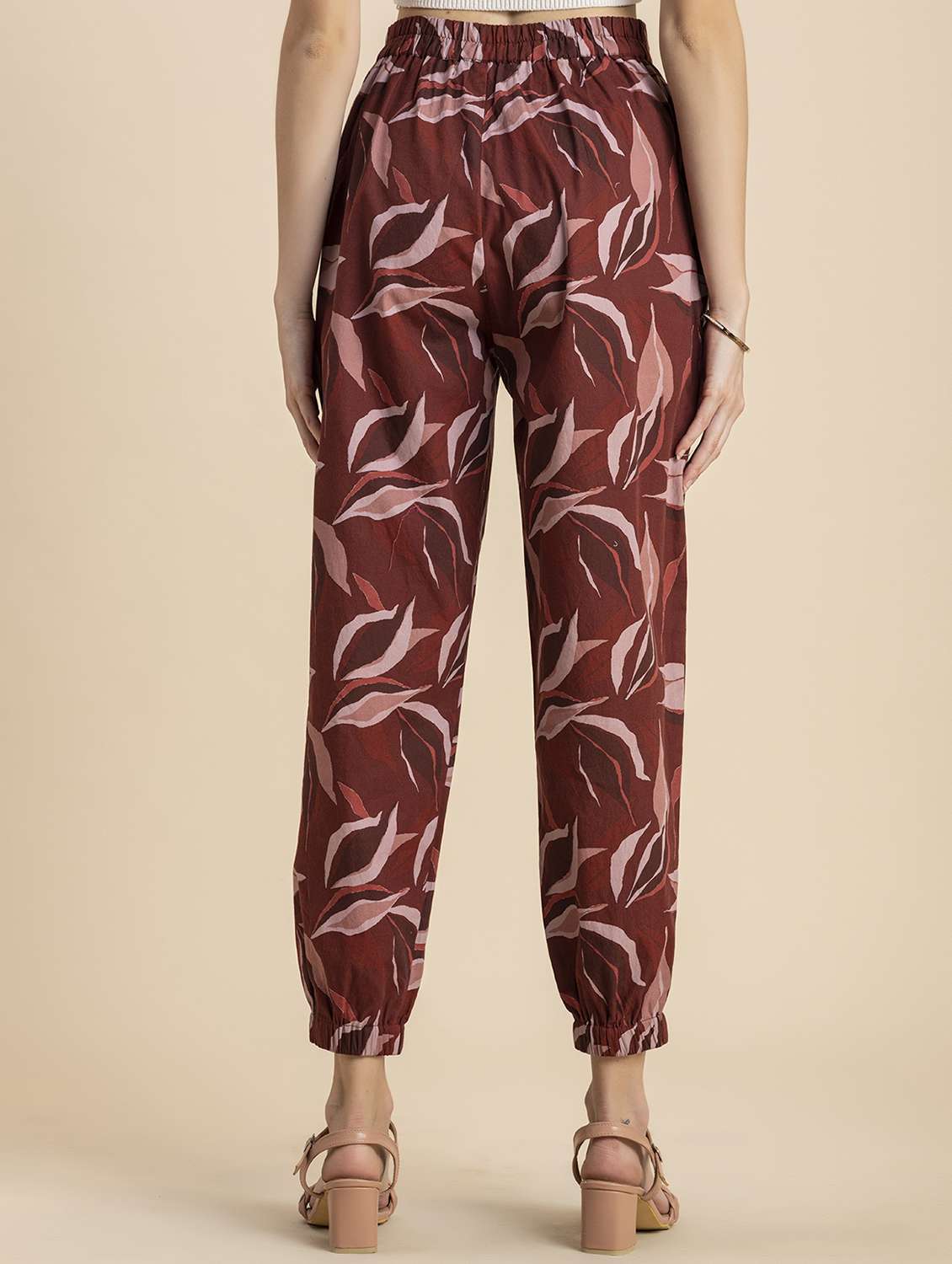 women brownhigh rise peg trouser - 20571353 -  Standard Image - 2