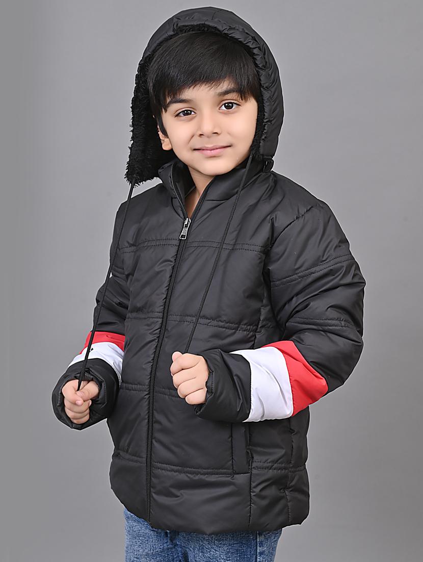 black fleece quilted jacket - 20571369 - Standard Image - 2