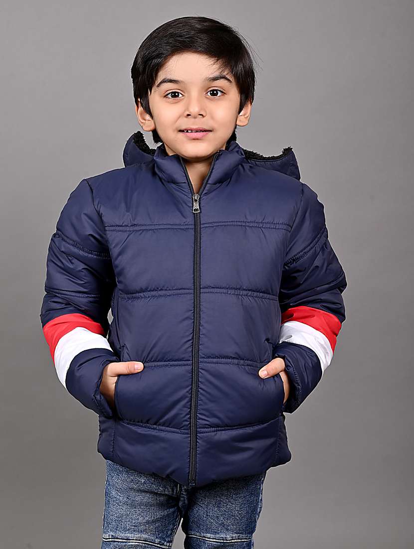 navy blue fleece quilted jacket - 20571370 -  Standard Image - 2