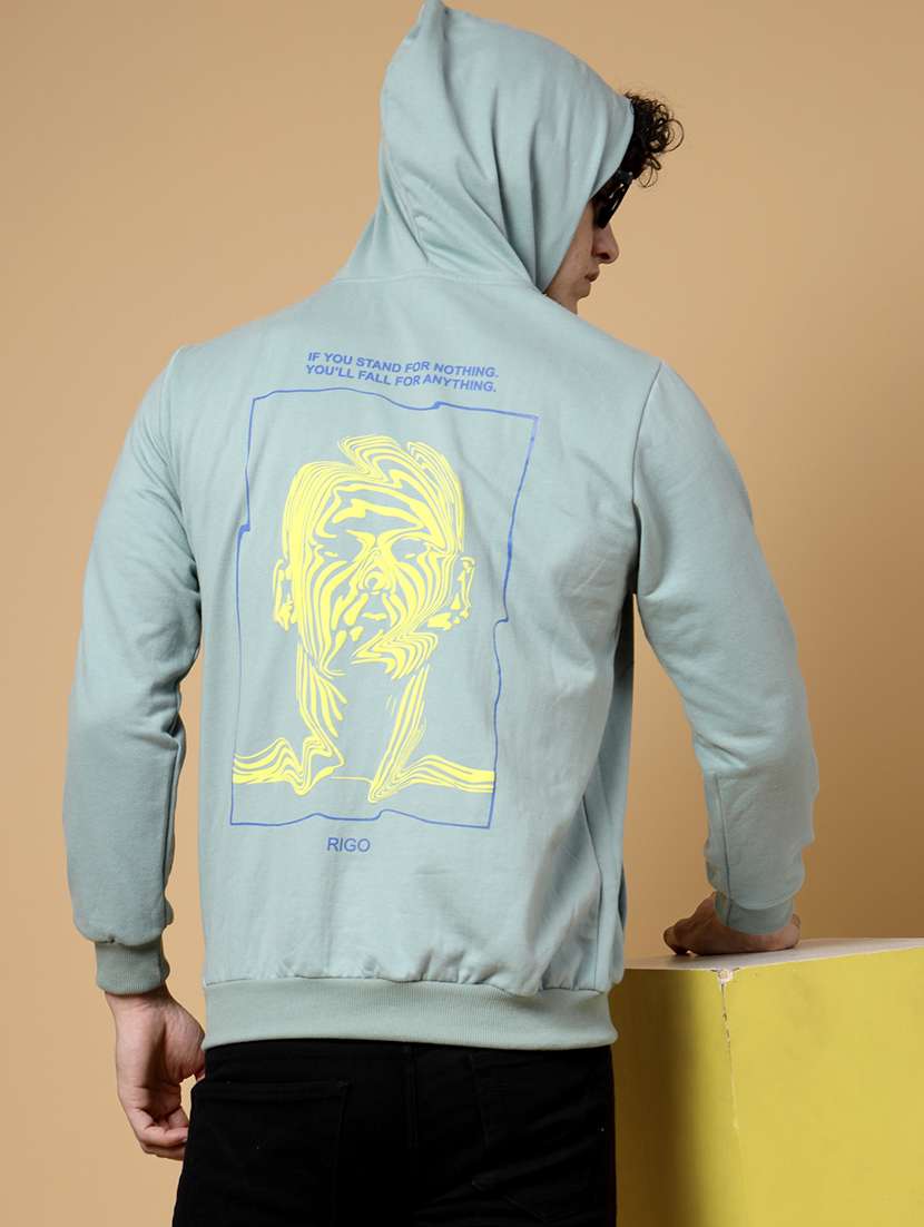 men back print hooded sweatshirt - 20572311 - Standard Image - 2
