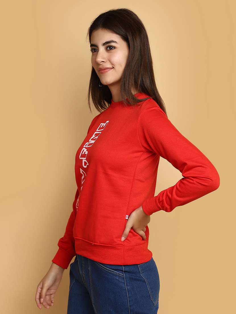 women round neck typographic sweatshirt - 20572450 -  Standard Image - 2