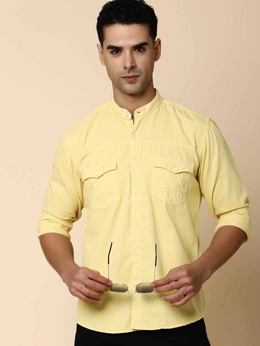 men solid color regular shirt - 20572537 - Standard Image - 2