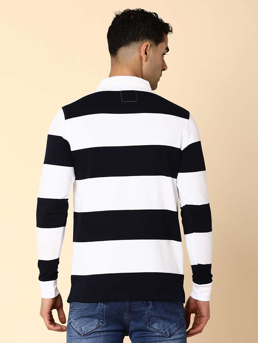 blue cotton striped print t-shirt - 20572687 -  Standard Image - 2