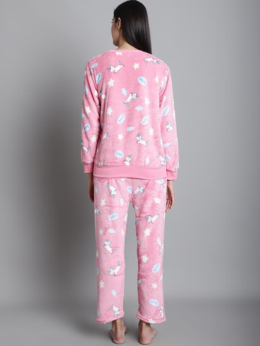 women fleece pyjama nightwear set - 20572775 - Standard Image - 2