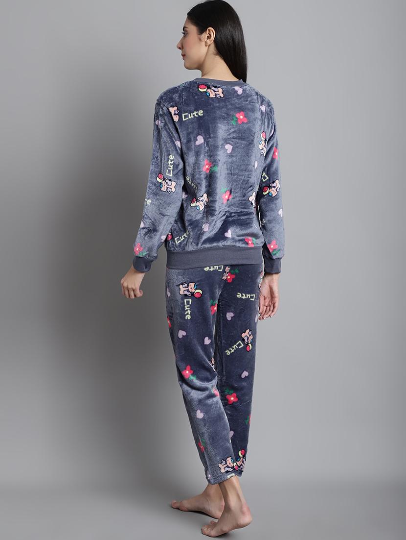 women fleece pyjama nightwear set - 20572777 - Standard Image - 2
