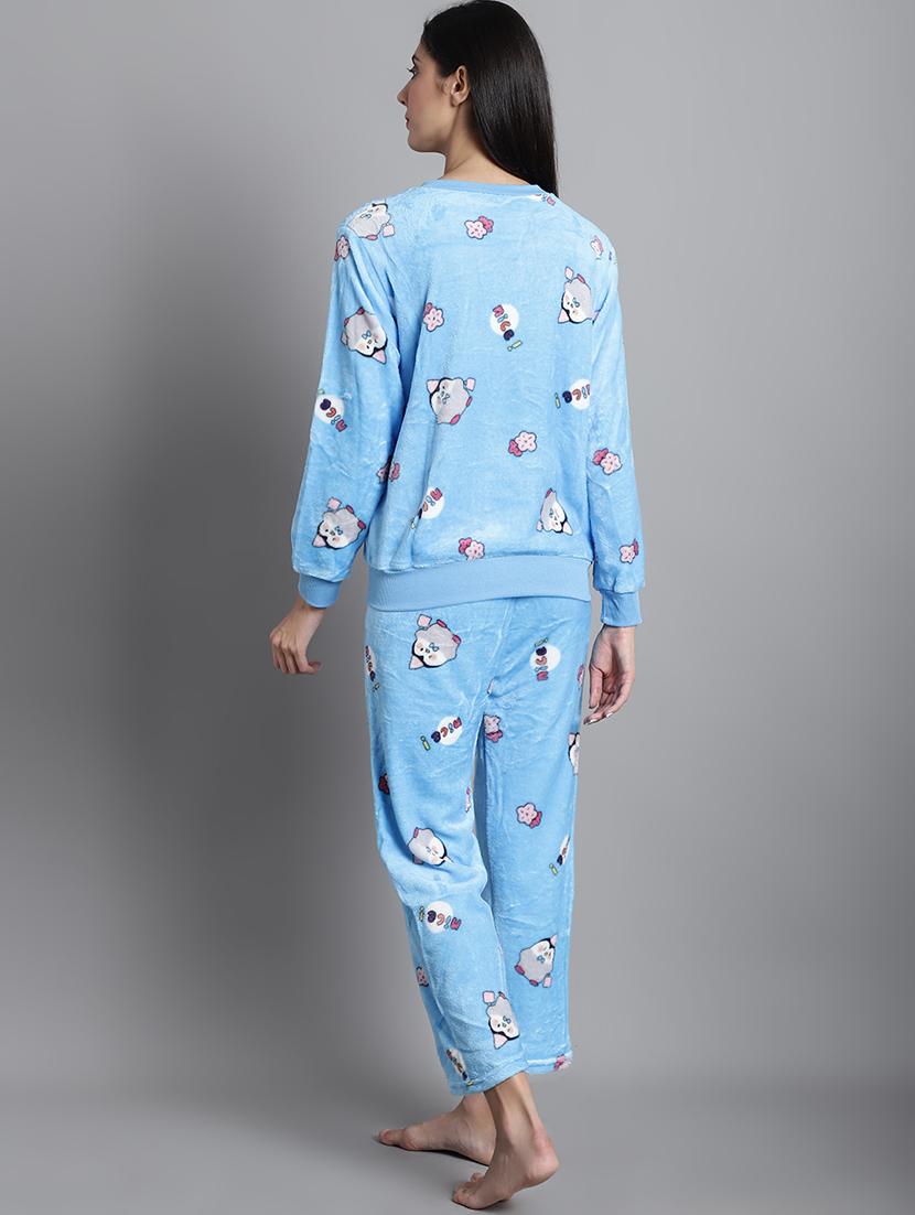 women fleece pyjama nightwear set - 20572779 - Standard Image - 2