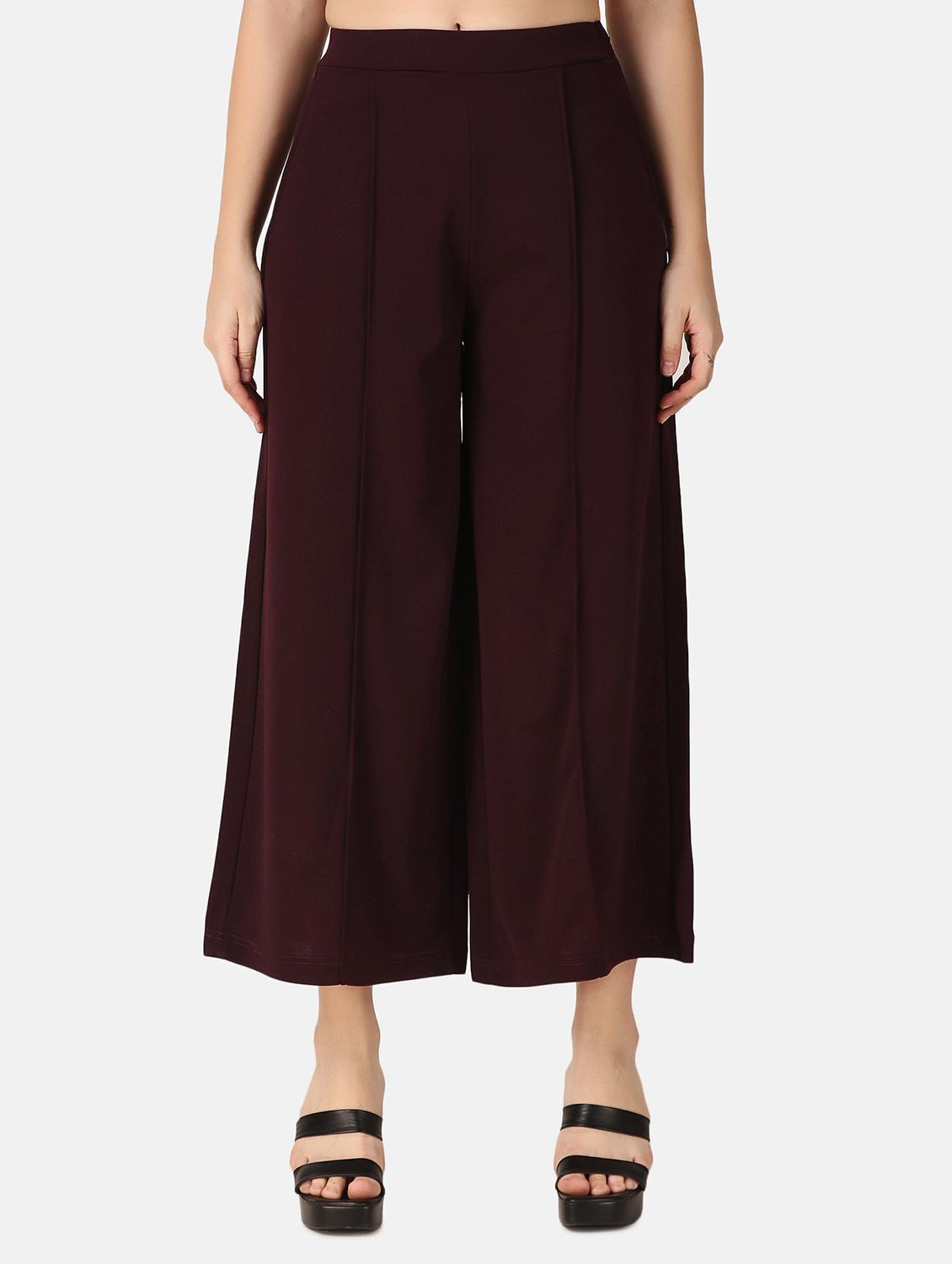 women mid rise solid palazzo - 20572858 - Zoom Image - 0