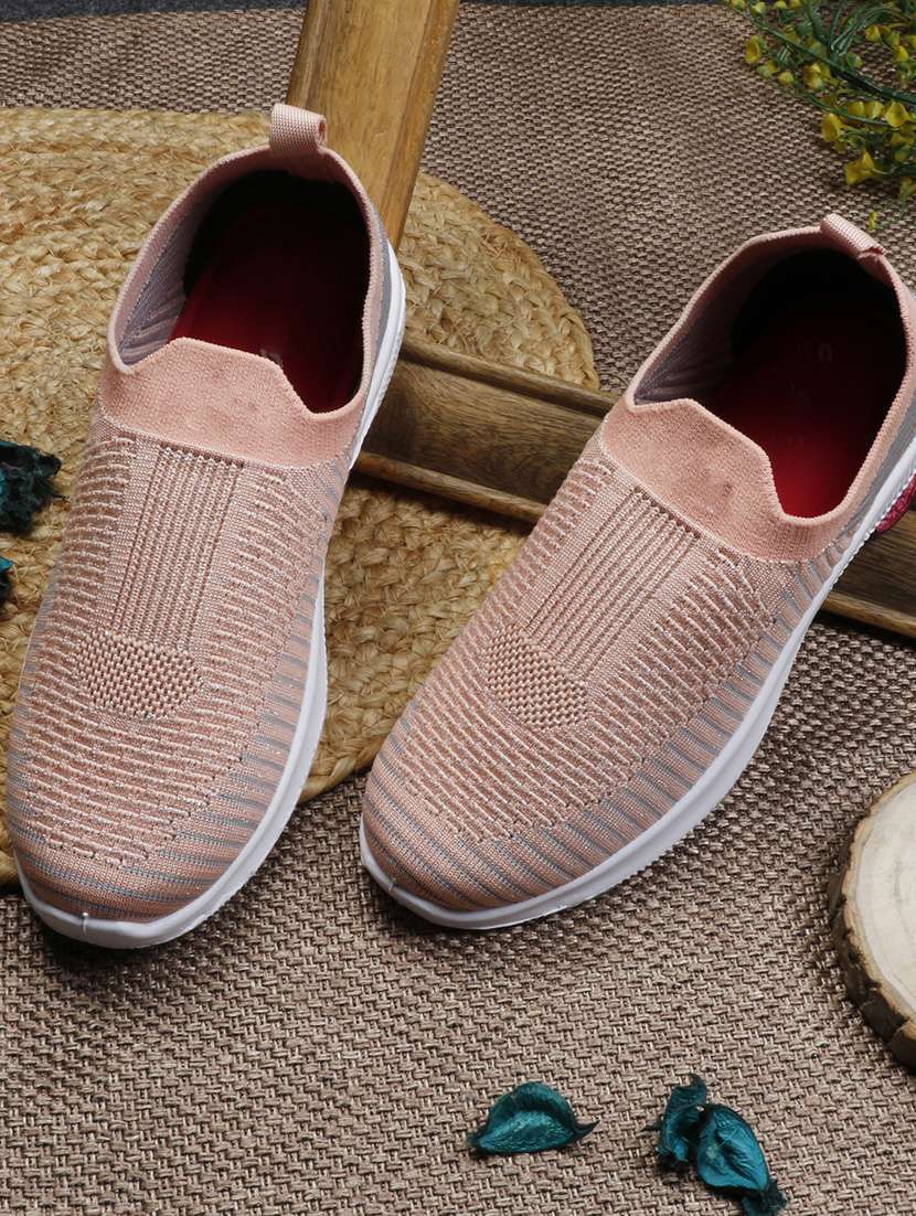 women pink textured slip on casual shoes - 20572869 -  Zoom Image - 0