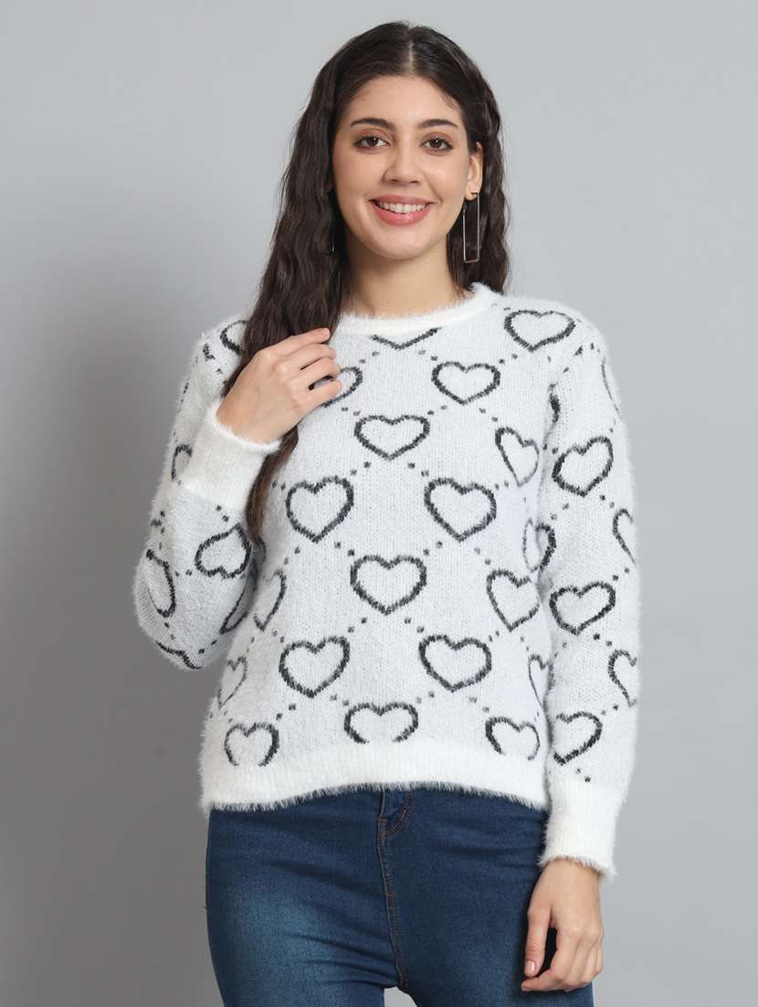 white wool pullover