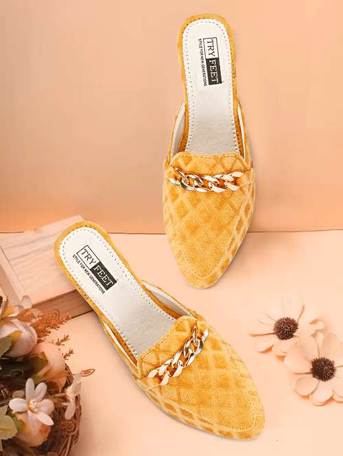 women textured slip on flat mules  - 20573009 -  Standard Image - 0