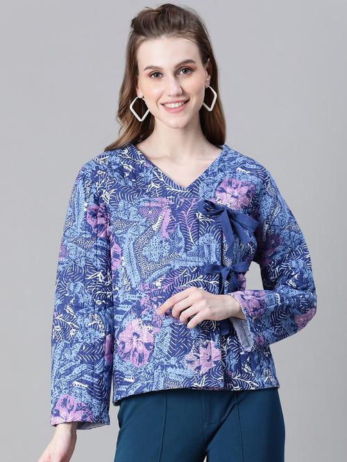 women printed quilted jacket - 20573039 - Standard Image - 0