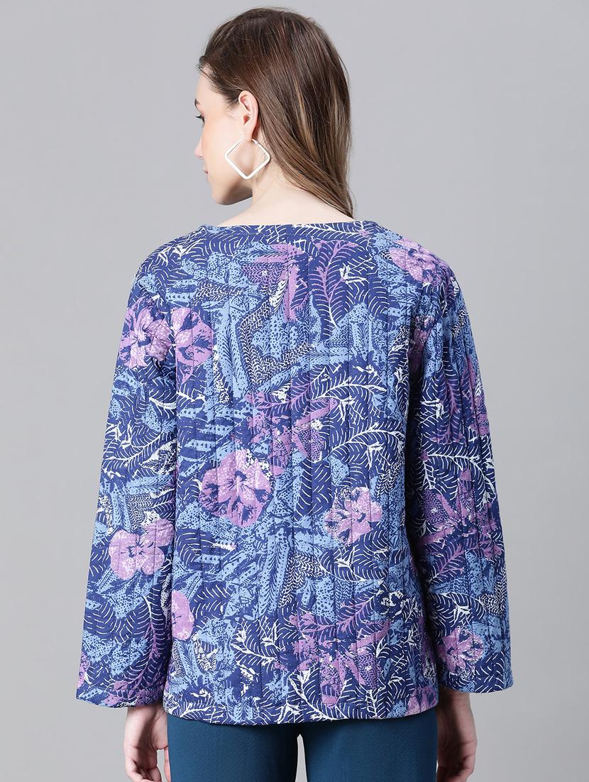 women printed quilted jacket - 20573039 - Standard Image - 2
