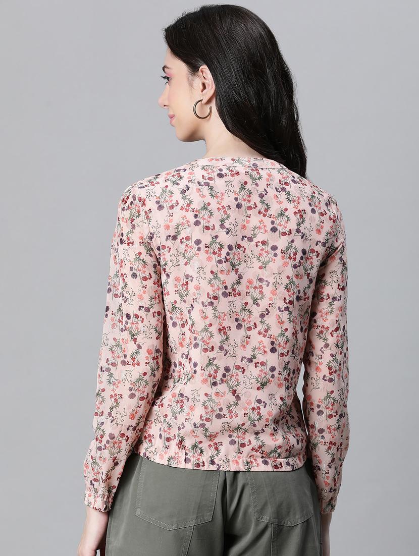 women floral print long sleeves jacket - 20573042 - Standard Image - 2