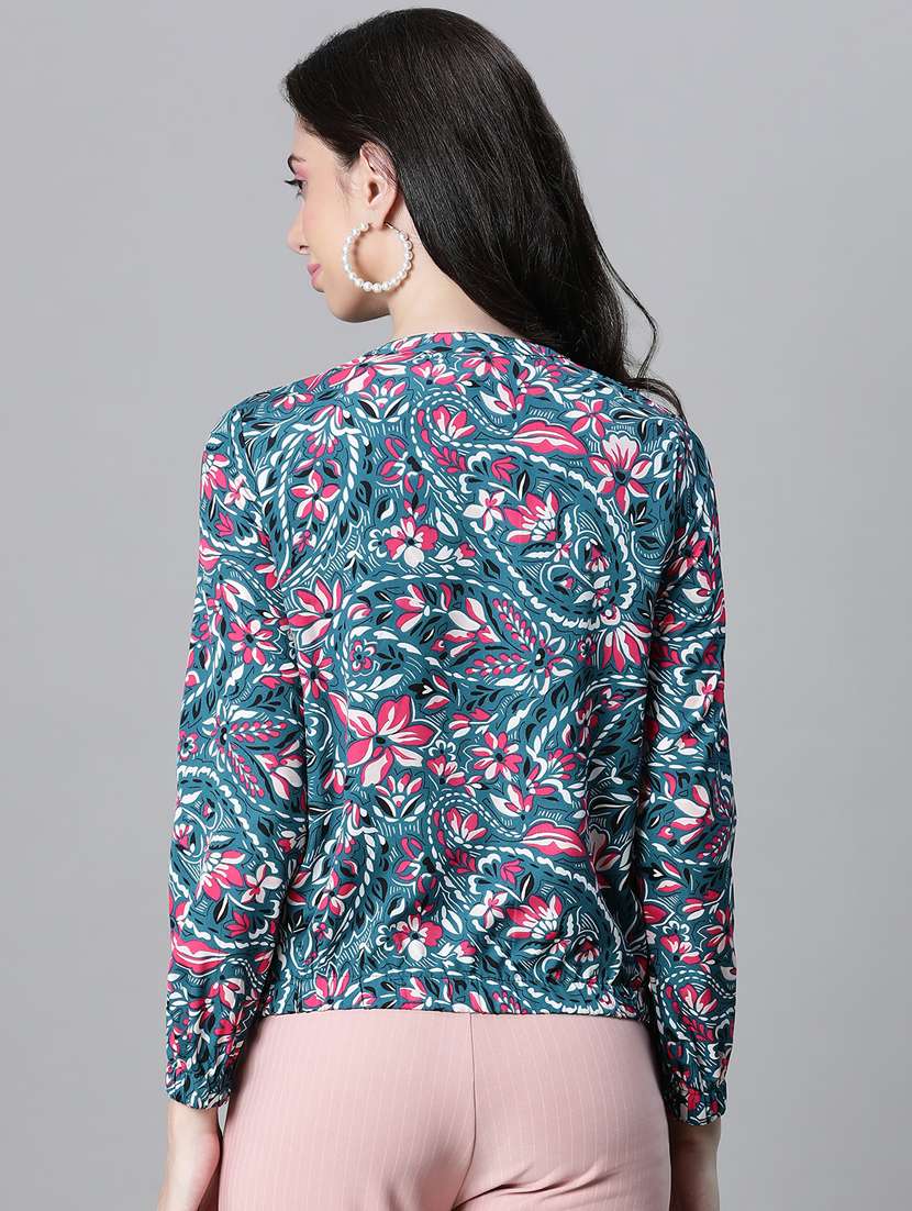 women printed long sleeves jacket - 20573052 -  Standard Image - 2