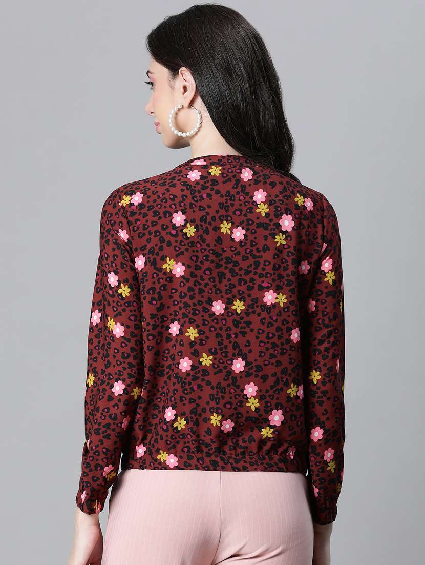 women printed long sleeves jacket - 20573054 - Standard Image - 2