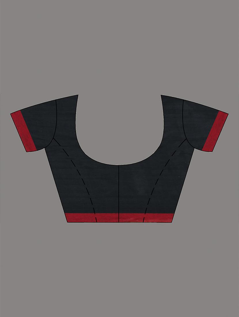 women's bordered black colored saree with blouse - 20573085 - Standard Image - 2