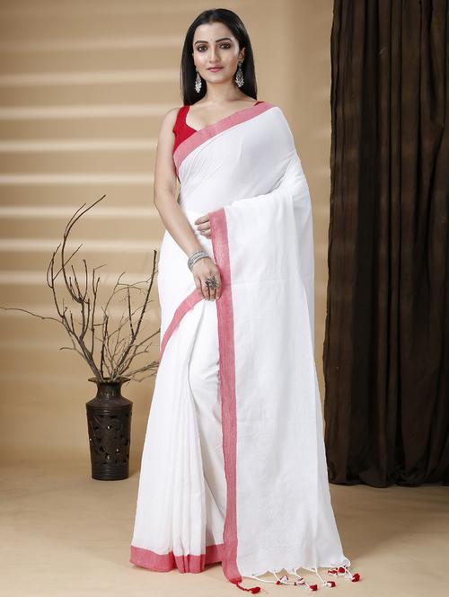 women's bordered royal blue colored saree with blouse - 20573088 - Standard Image - 0