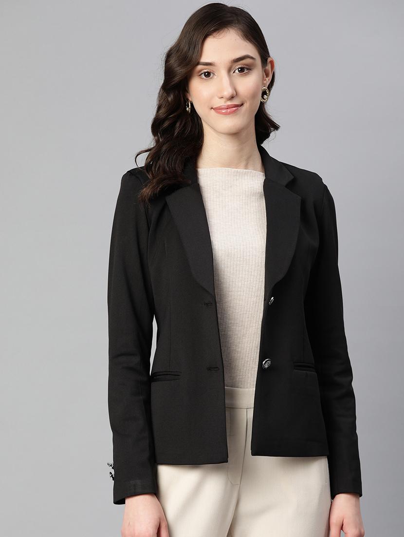 women solid lapel collar blazer - 20573655 - Zoom Image - 0