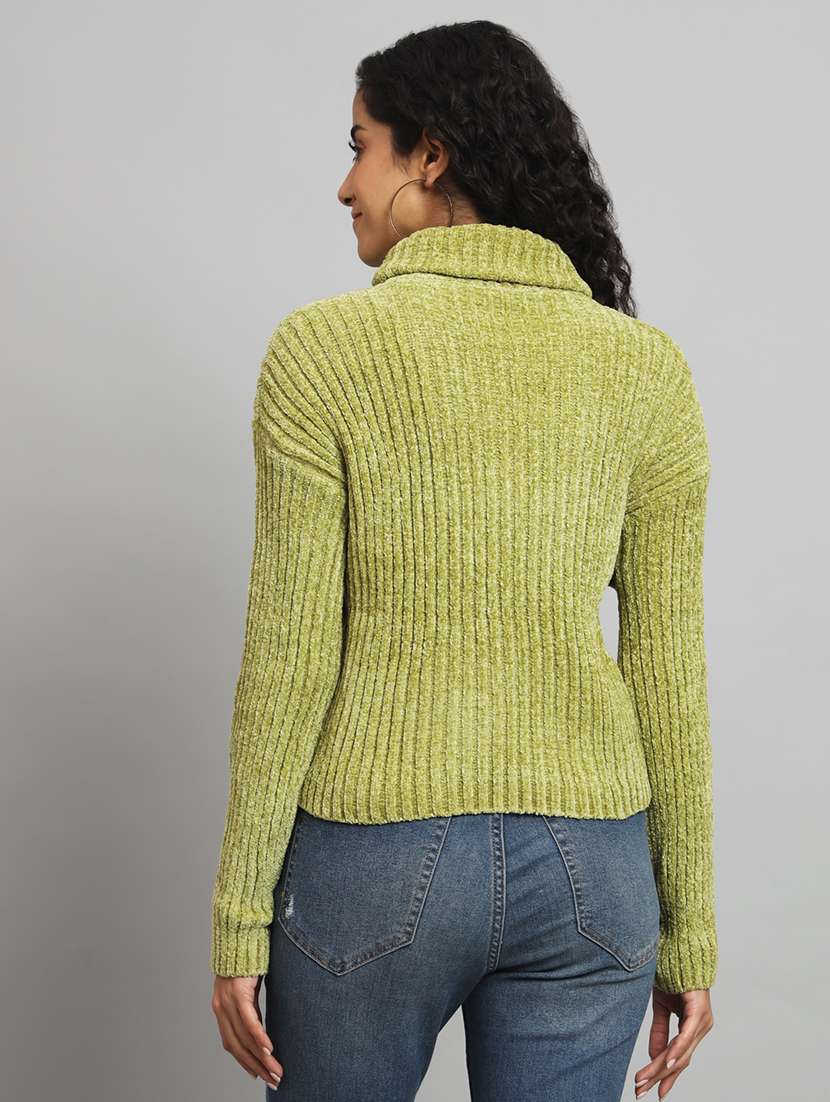 women green turtle neck pullover - 20579737 -  Standard Image - 2