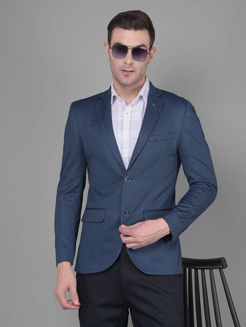 men solid single breasted casual blazer
