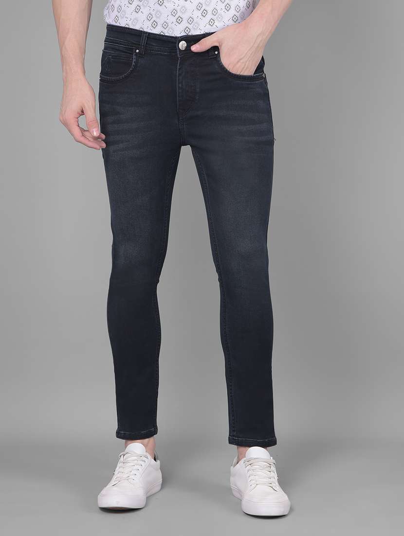 men mid rise denim washed jeans