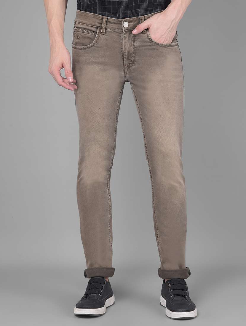 men solid mid rise jeans