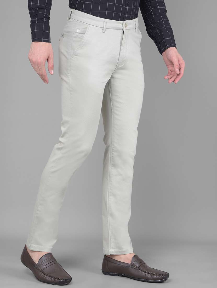 Men Solid Ankle Length Chinos - 20586597 -  Standard Image - 2