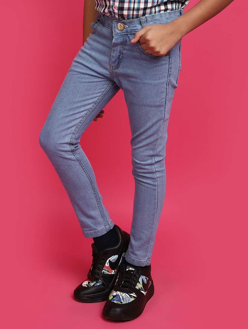 solid light blue slim fit jeans - 20587644 -  Standard Image - 2