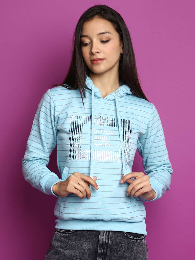 women long sleeves striped sweatshirt