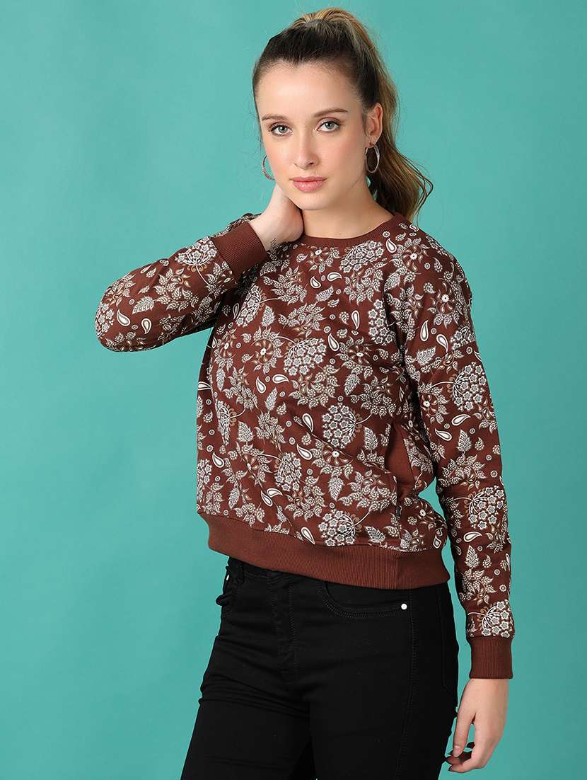 women all over print round neck sweatshirt - 20589011 - Standard Image - 2