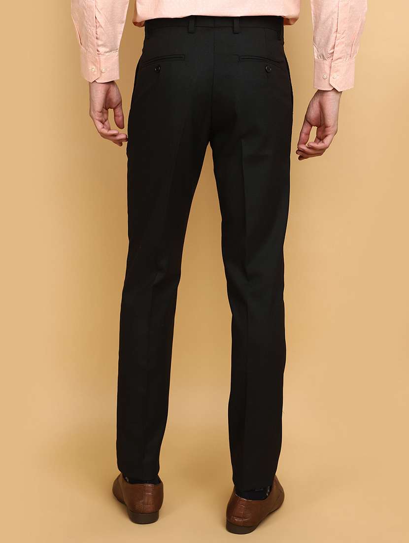 men solid mid rise formal trouser - 20589708 -  Standard Image - 2