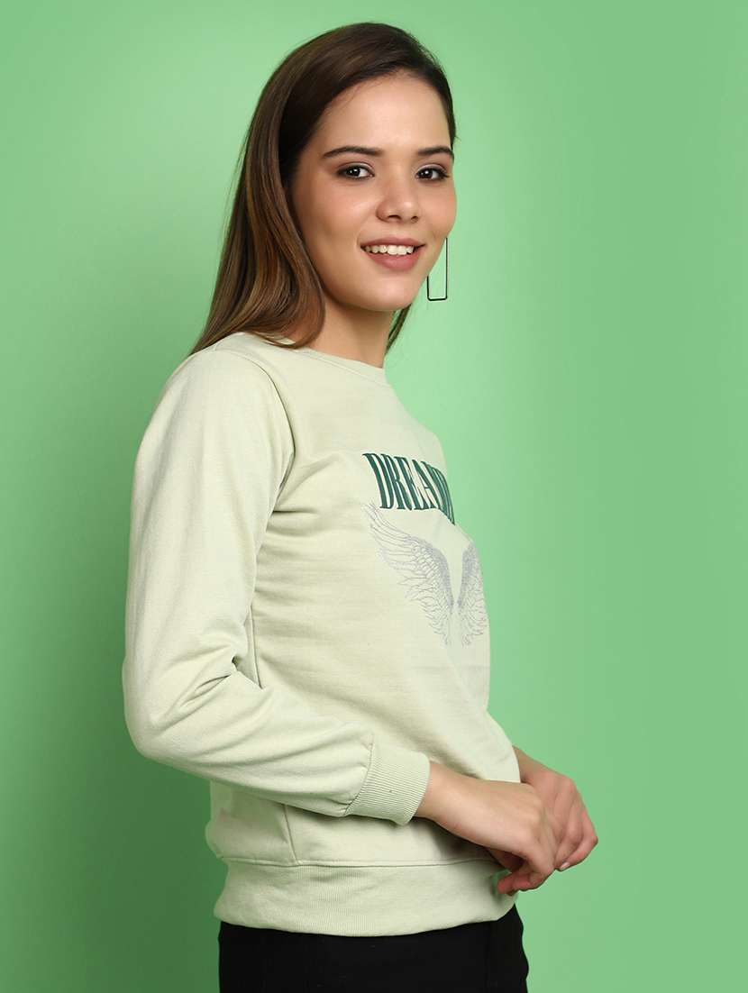 women round neck typographic sweatshirt - 20589715 -  Standard Image - 2