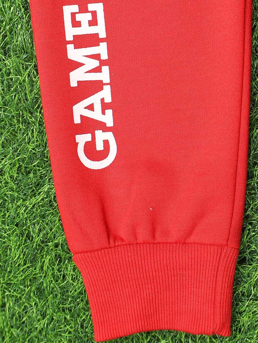 boys red typographic casual trouser - 20589719 -  Standard Image - 2