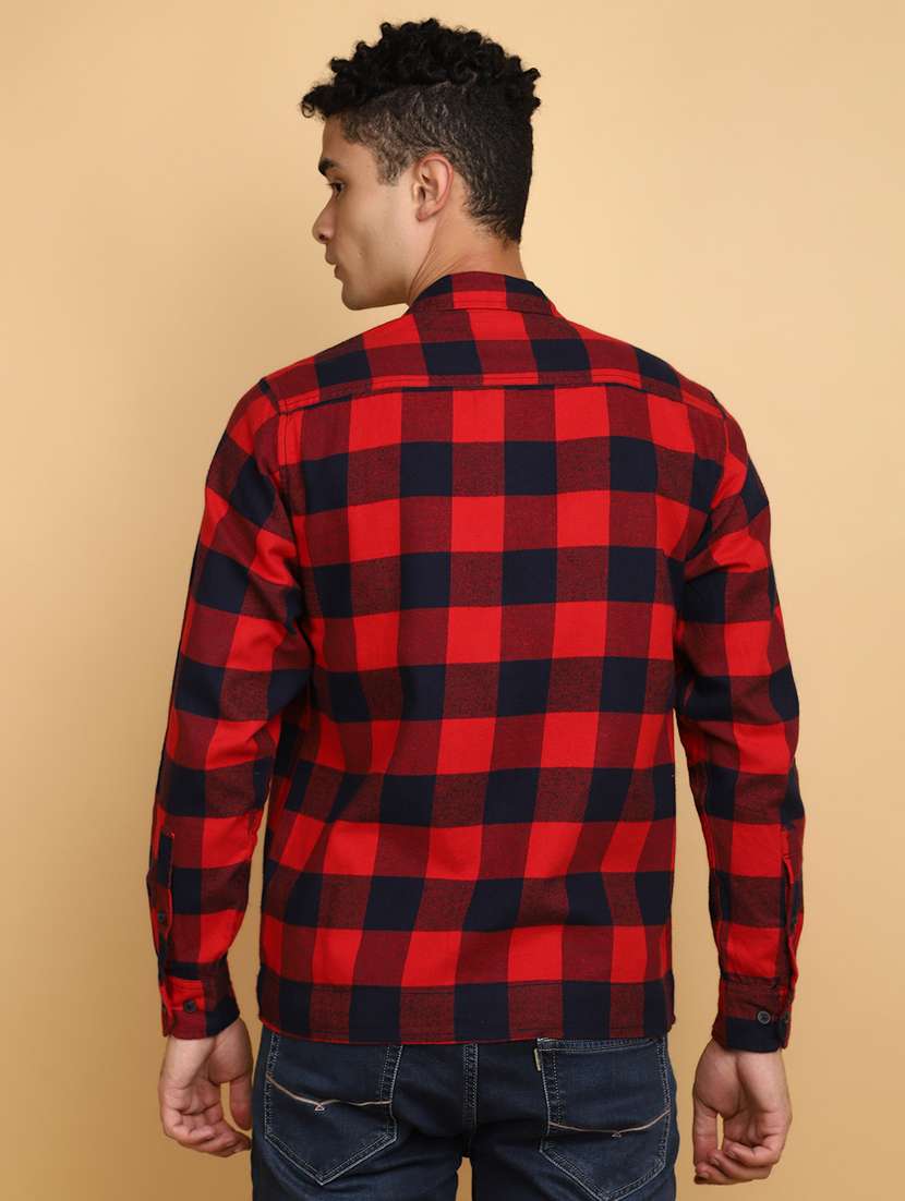 men red regulal fit long sleeves shirt - 20589741 -  Standard Image - 2