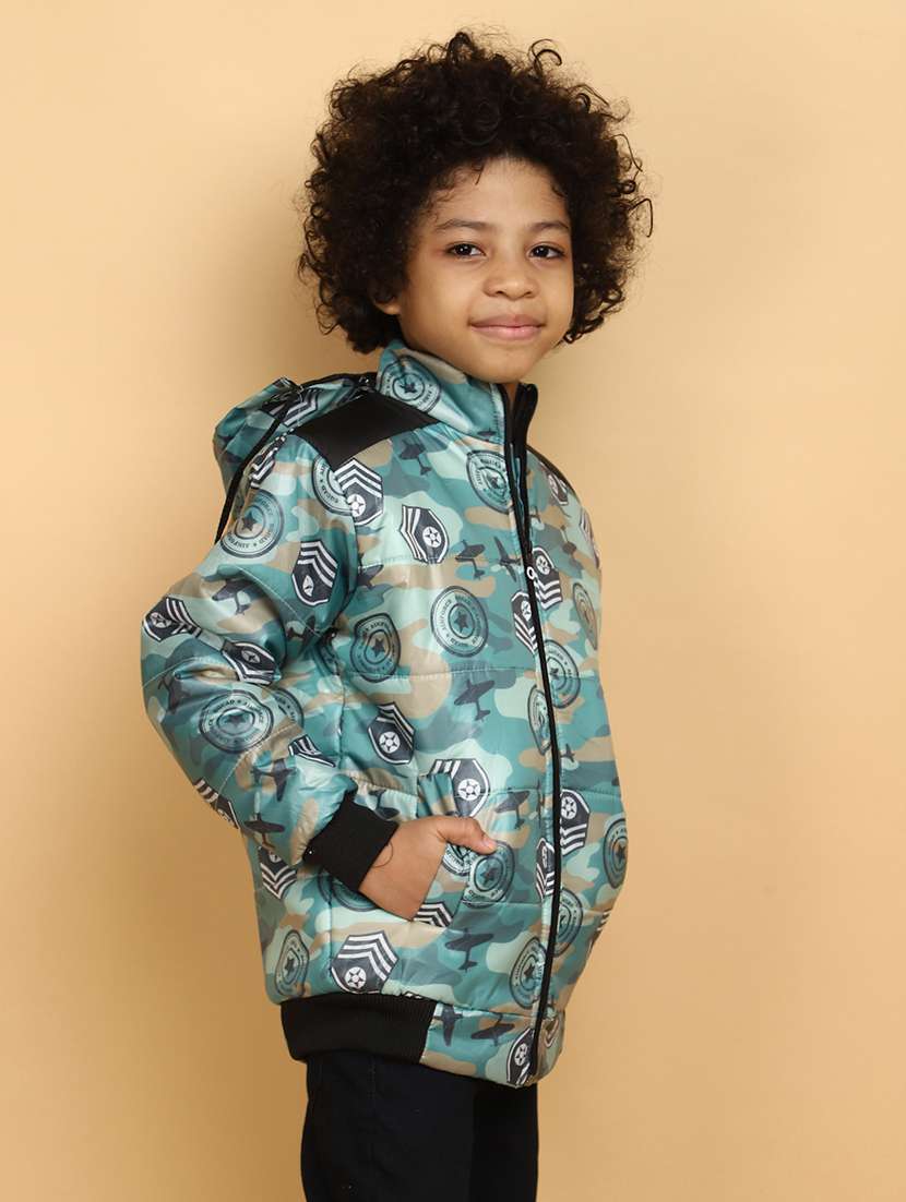 boys long sleeve printed quilted jacket - 20589865 - Standard Image - 2