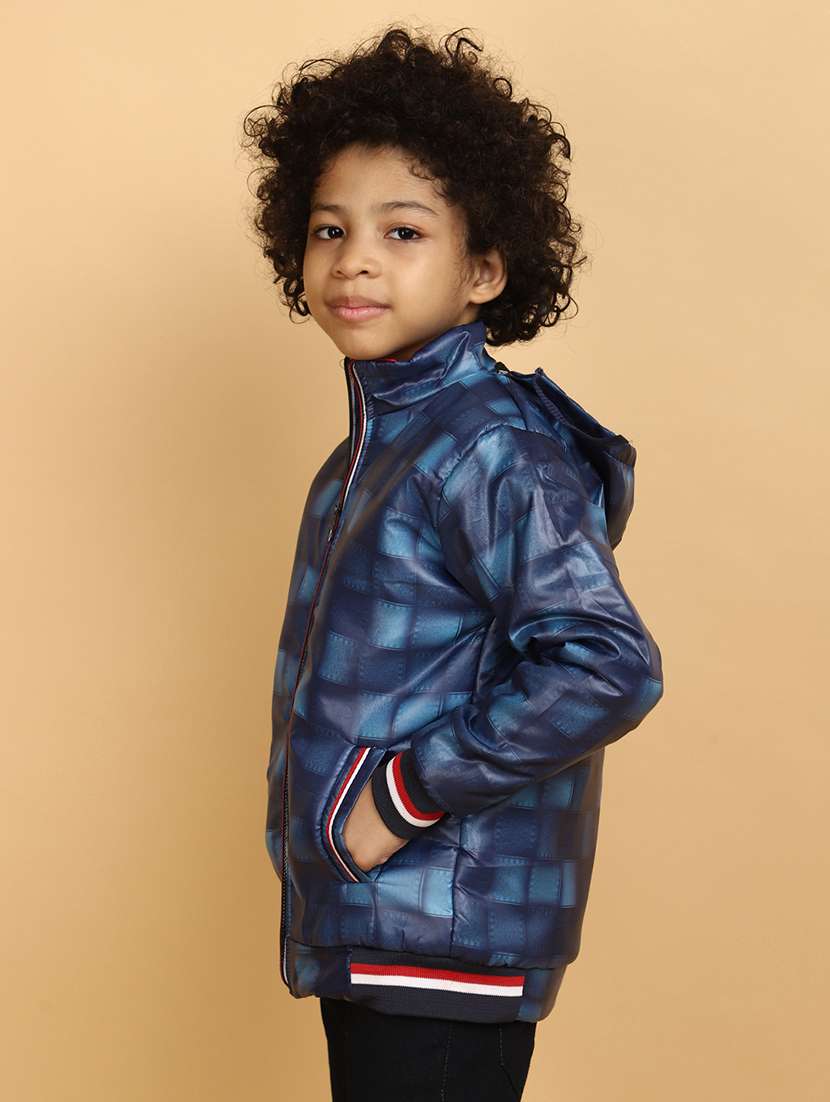 boys long sleeve printed quilted jacket - 20589866 - Standard Image - 2