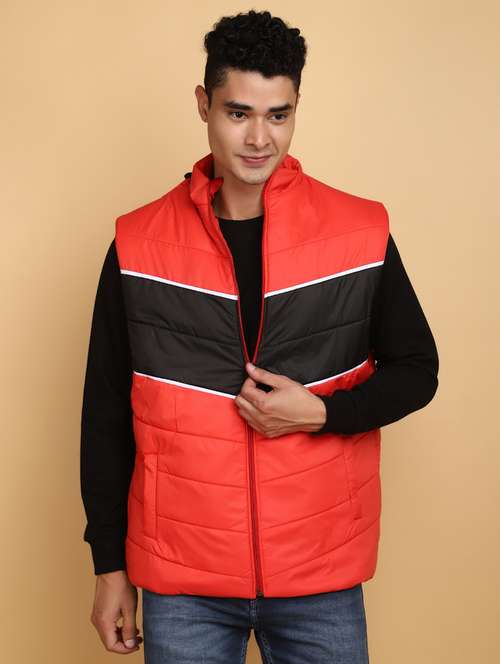 men sleeveless color block quilted jacket - 20589952 -  Standard Image - 0