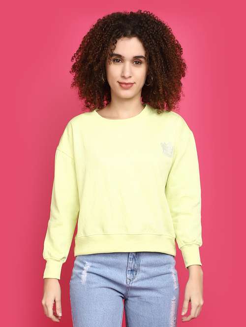 women round neck solid sweatshirt - 20590006 -  Standard Image - 0
