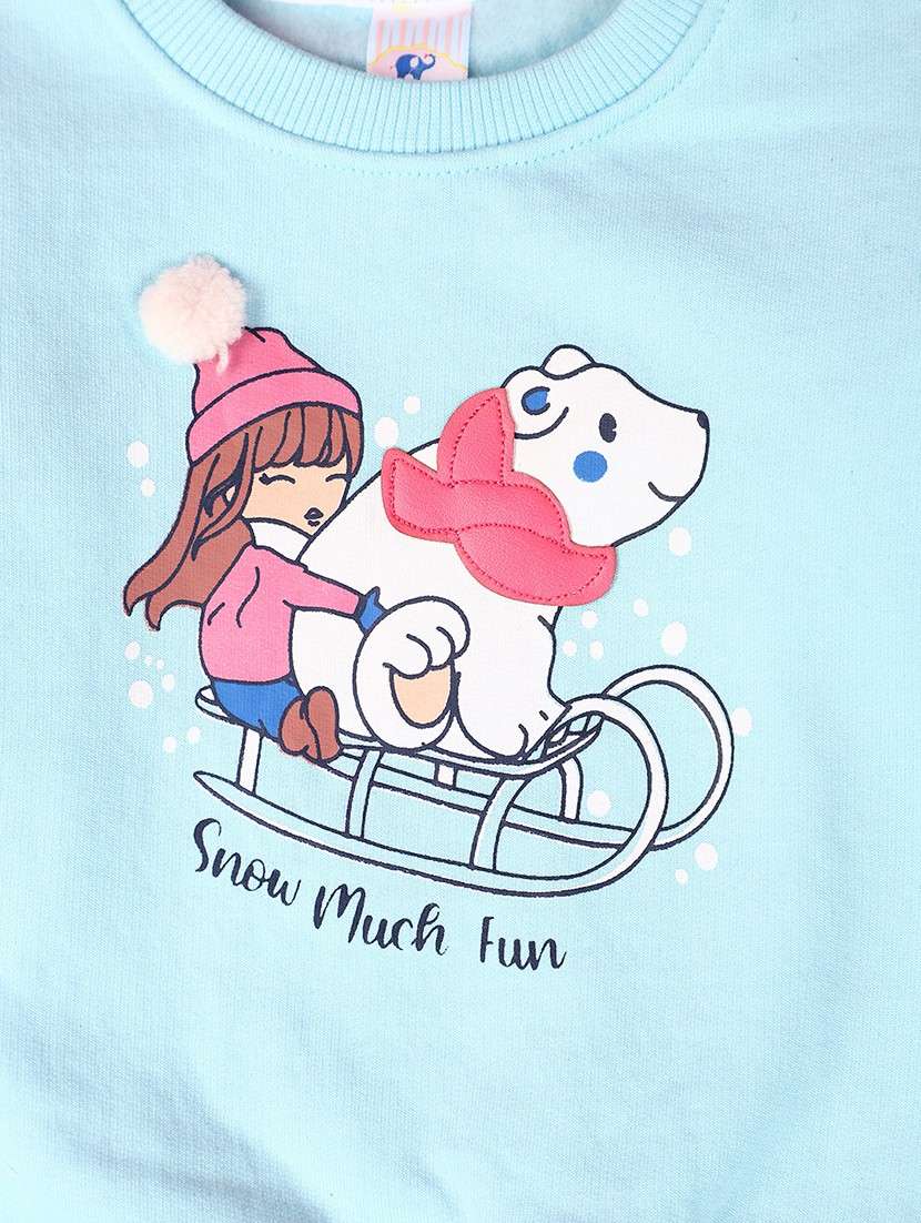light blue round neck sweatshirts - 20590016 - Standard Image - 2