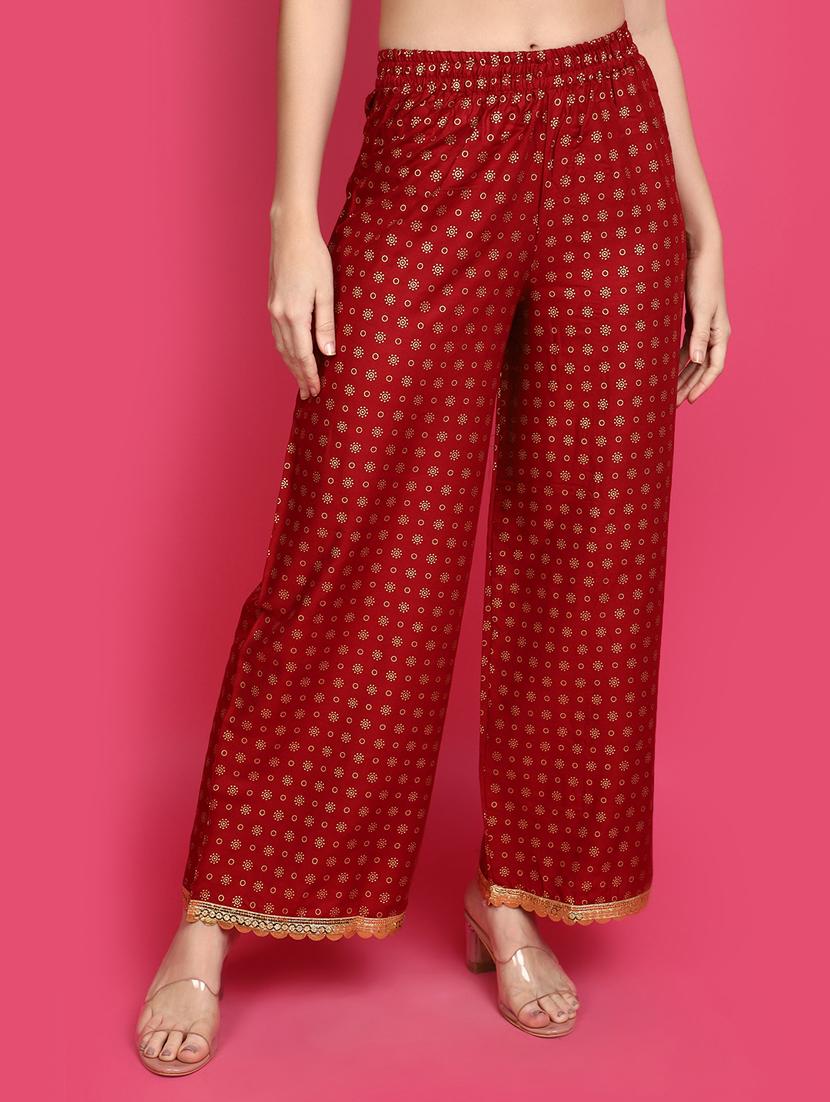 women mid rise printed palazzo