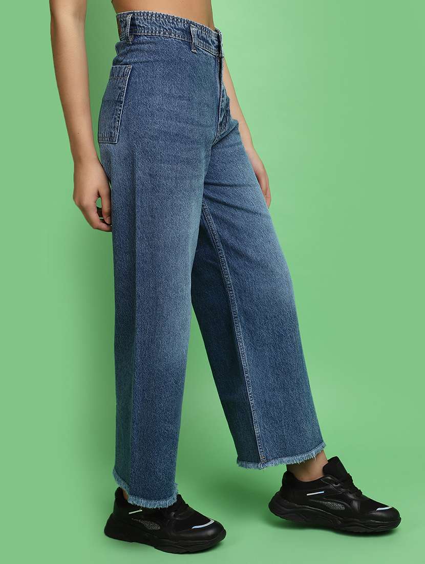 women blue wide leg jean - 20590721 -  Standard Image - 2
