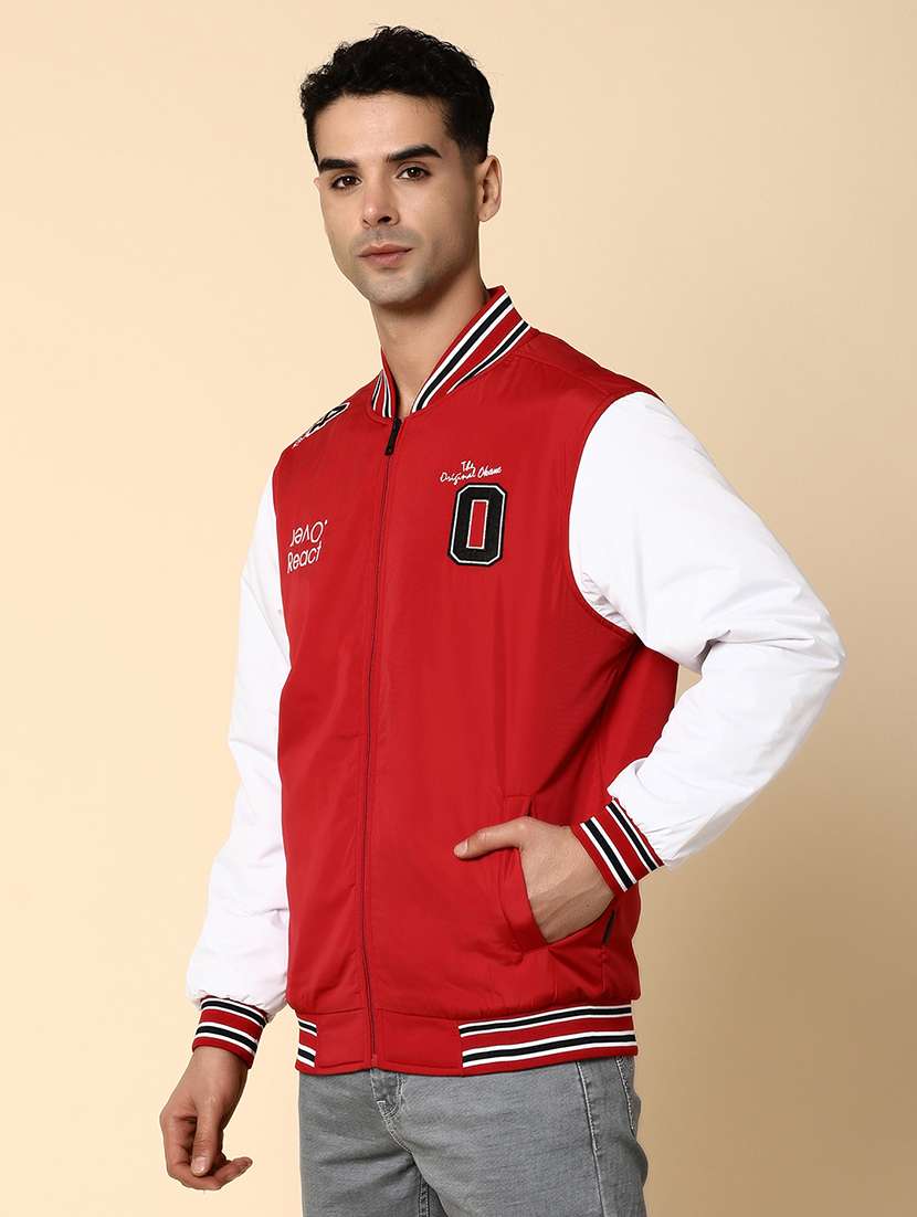 men color block long sleeve varsity jacket - 20590814 -  Standard Image - 2