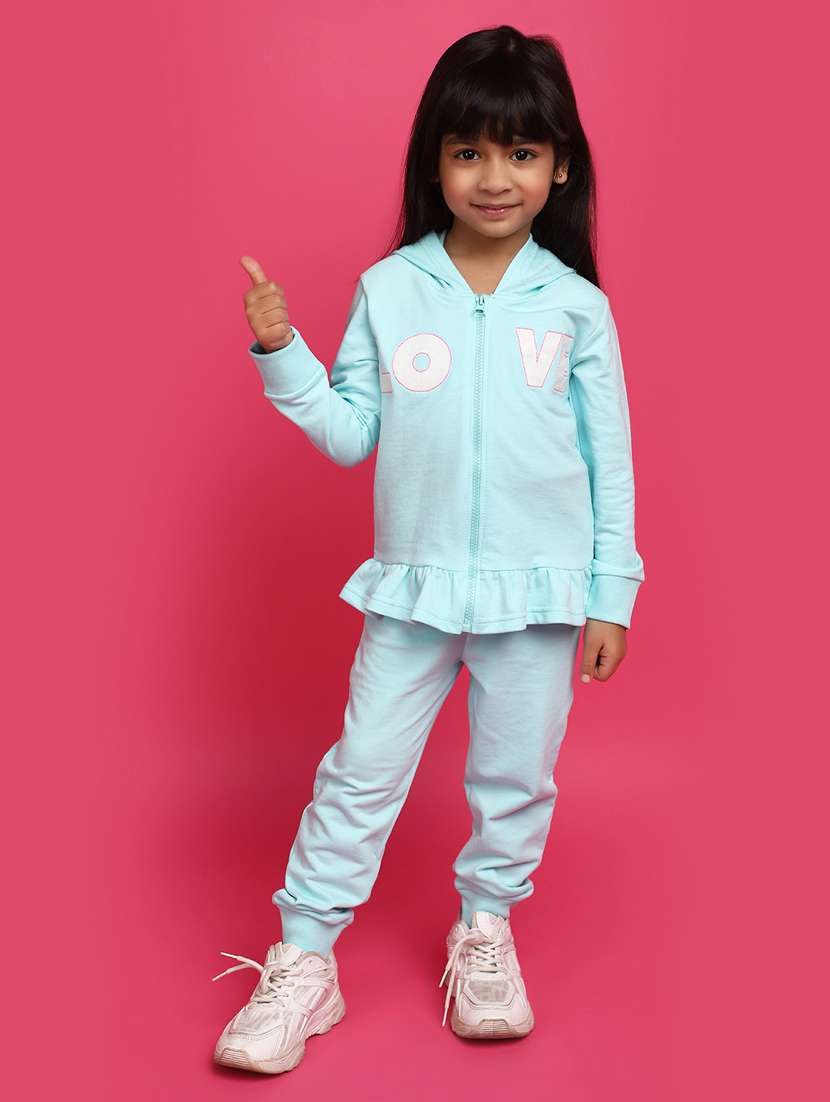 girls full length twin set