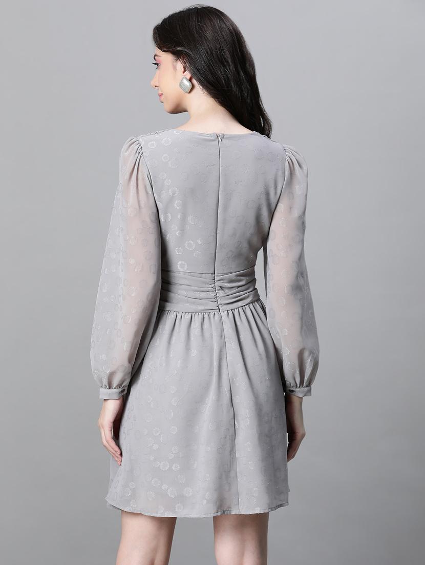 grey polyester wrap dress - 20591133 - Standard Image - 2